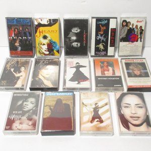 14 Women Of Rock 1980's Cassette Tape LOT Stevie Nicks, Heart, Whitney Houston